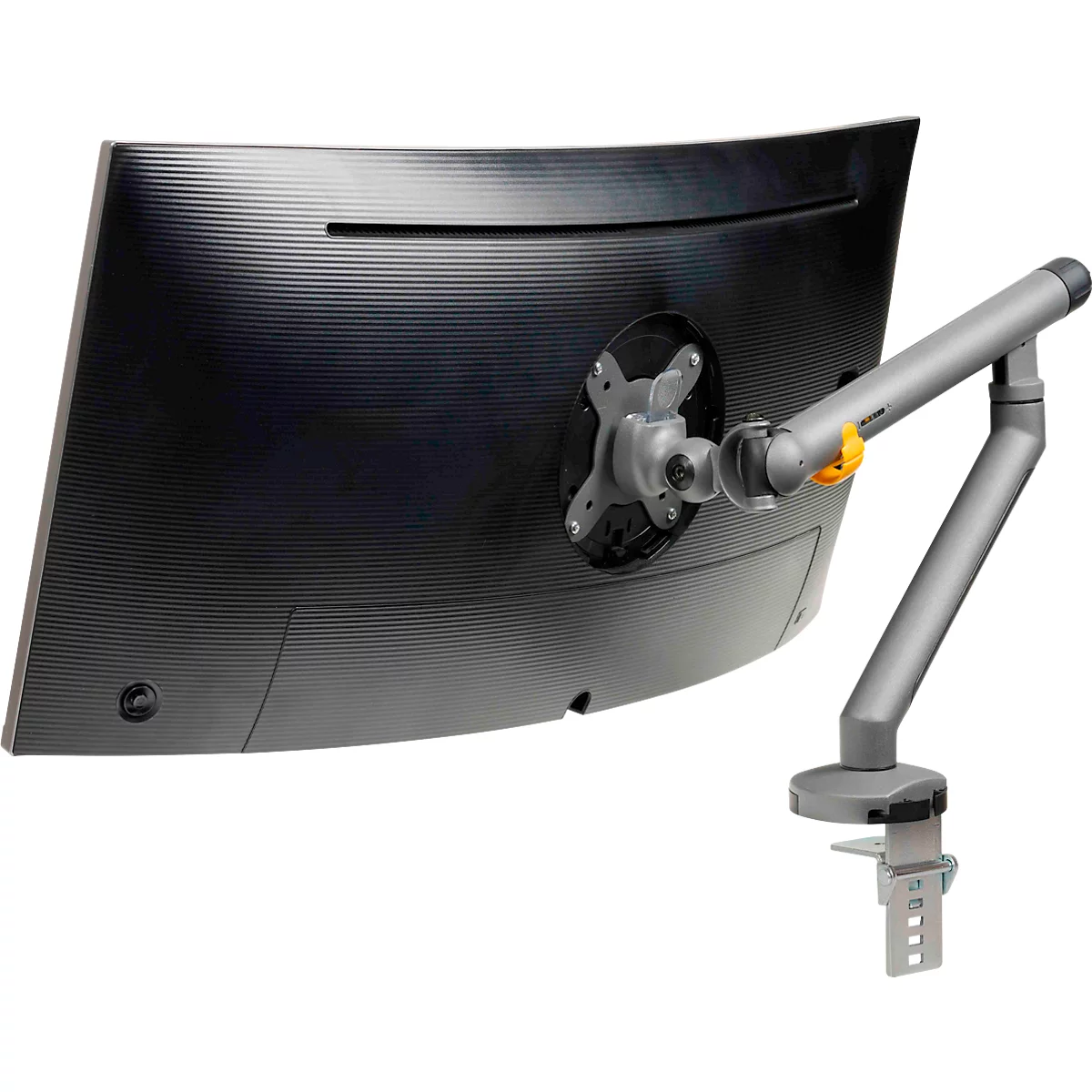 Monitorarm BakkerElkhuizen BE Flexibel, voor 1 monitor, tot 10 kg, draaibaar, kantelbaar en zwenkbaar, klembreedte 80 mm, VESA-compatibel, ergonomisch, in hoogte verstelbaar van 170 tot 582 mm, donkergrijs/zwart