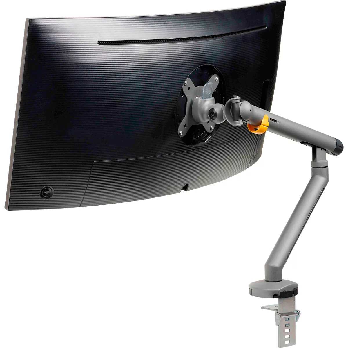 Monitorarm BakkerElkhuizen BE Flexibel, voor 1 monitor, tot 10 kg, draaibaar, kantelbaar en zwenkbaar, klembreedte 80 mm, VESA-compatibel, ergonomisch, in hoogte verstelbaar van 170 tot 582 mm, donkergrijs/zwart