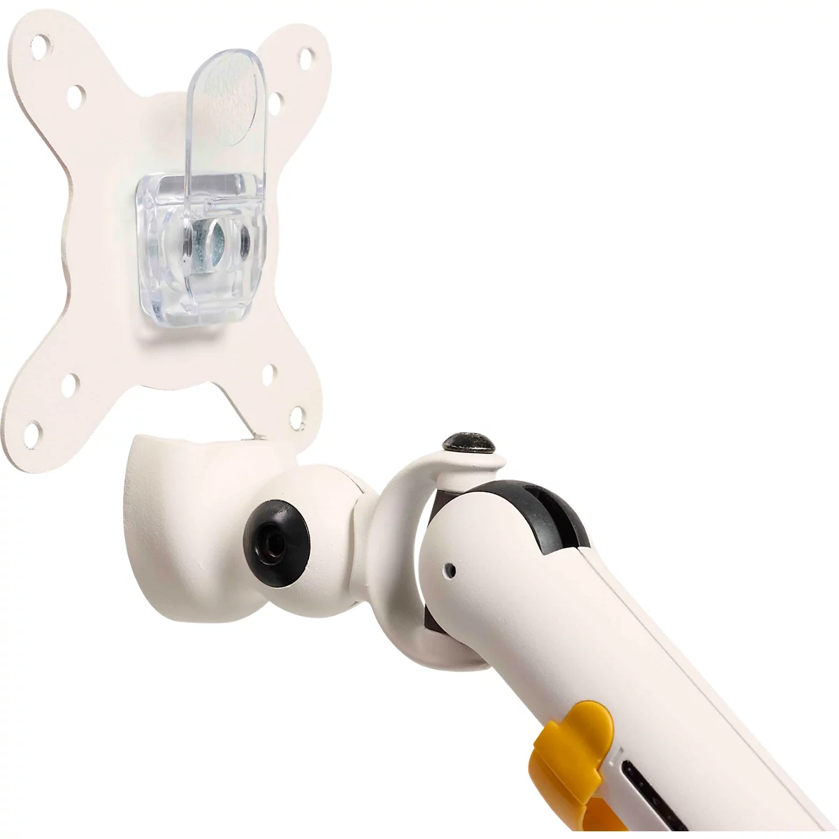 Monitorarm BakkerElkhuizen BE Flexibel, voor 1 monitor, tot 10 kg, draaibaar, kantelbaar en zwenkbaar, klembreedte 80 mm, VESA-compatibel, ergonomisch, in hoogte verstelbaar van 170 tot 582 mm, lichtgrijs/wit