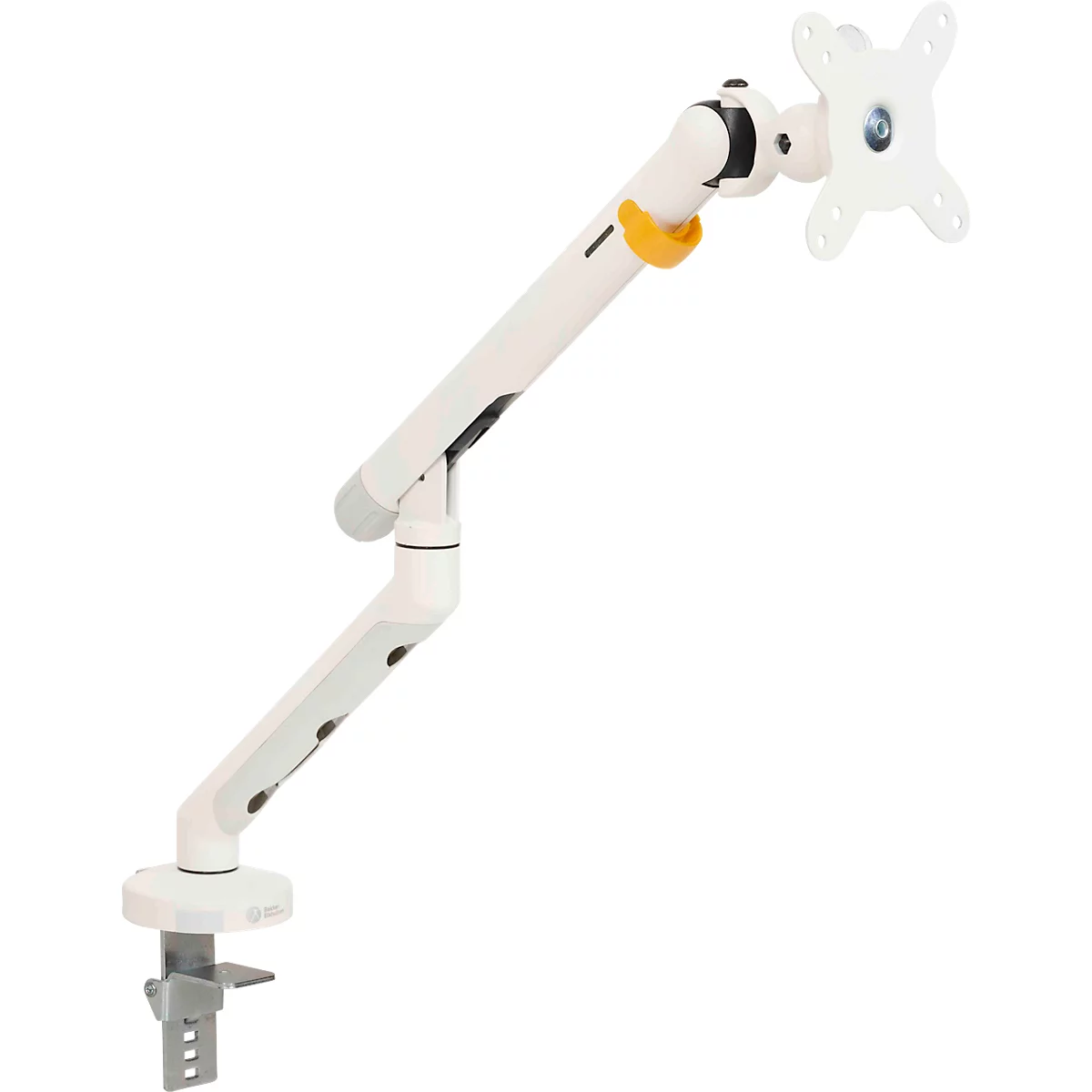 Monitorarm BakkerElkhuizen BE Flexibel, voor 1 monitor, tot 10 kg, draaibaar, kantelbaar en zwenkbaar, klembreedte 80 mm, VESA-compatibel, ergonomisch, in hoogte verstelbaar van 170 tot 582 mm, lichtgrijs/wit