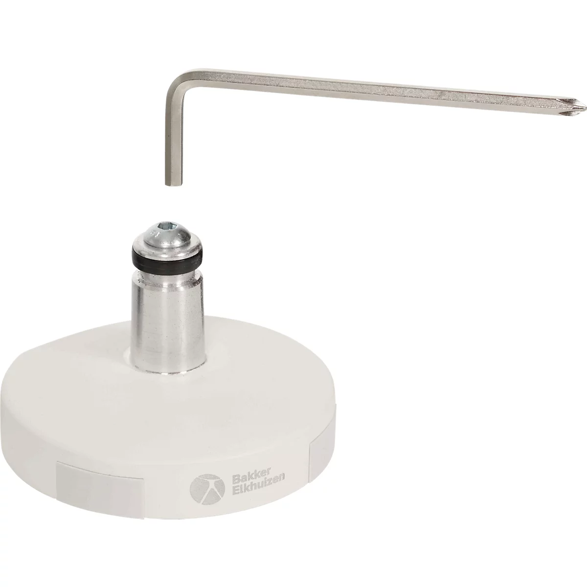 Monitorarm BakkerElkhuizen BE Flexibel, voor 1 monitor, tot 10 kg, draaibaar, kantelbaar en zwenkbaar, klembreedte 80 mm, VESA-compatibel, ergonomisch, in hoogte verstelbaar van 170 tot 582 mm, lichtgrijs/wit