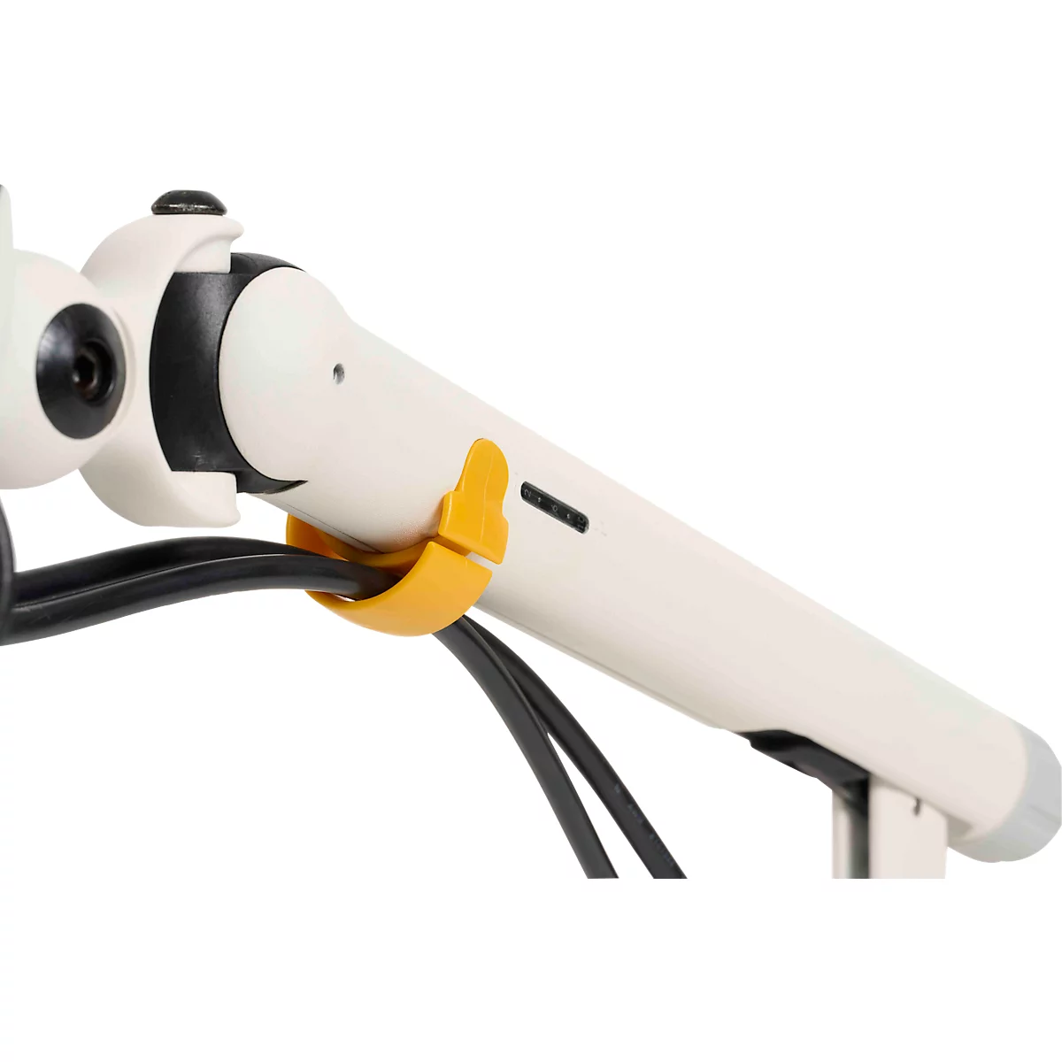 Monitorarm BakkerElkhuizen BE Flexibel, voor 1 monitor, tot 10 kg, draaibaar, kantelbaar en zwenkbaar, klembreedte 80 mm, VESA-compatibel, ergonomisch, in hoogte verstelbaar van 170 tot 582 mm, lichtgrijs/wit
