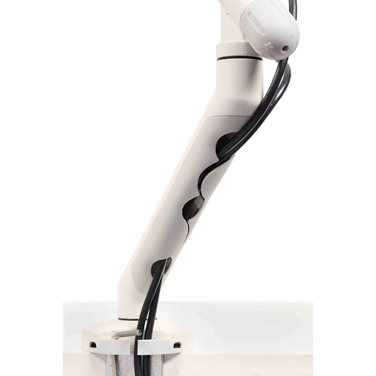 Monitorarm BakkerElkhuizen BE Flexibel, voor 1 monitor, tot 10 kg, draaibaar, kantelbaar en zwenkbaar, klembreedte 80 mm, VESA-compatibel, ergonomisch, in hoogte verstelbaar van 170 tot 582 mm, lichtgrijs/wit