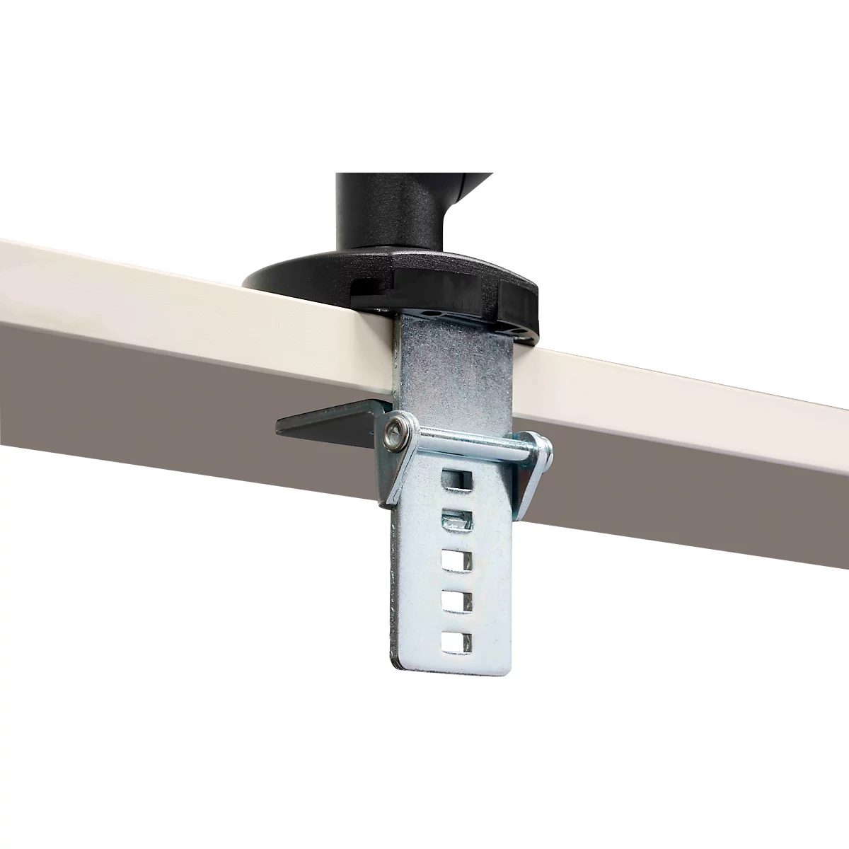 Monitorarm BakkerElkhuizen BE Flexibel, voor 1 monitor, tot 10 kg, draaibaar, kantelbaar en zwenkbaar, klembreedte 80 mm, VESA-compatibel, ergonomisch, in hoogte verstelbaar van 170 tot 582 mm, zwart