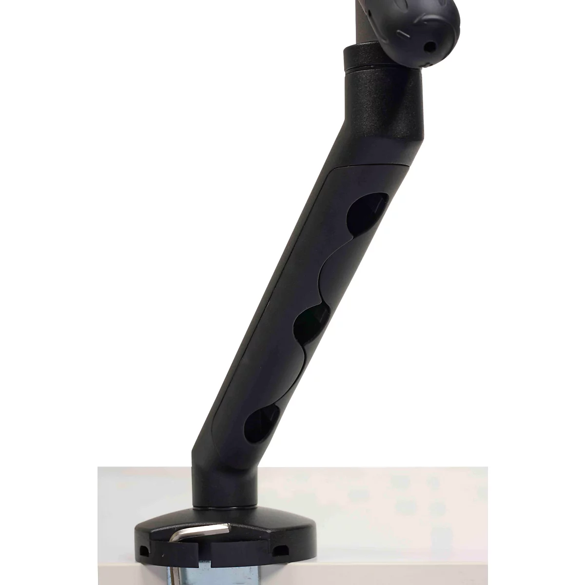 Monitorarm BakkerElkhuizen BE Flexibel, voor 1 monitor, tot 10 kg, draaibaar, kantelbaar en zwenkbaar, klembreedte 80 mm, VESA-compatibel, ergonomisch, in hoogte verstelbaar van 170 tot 582 mm, zwart