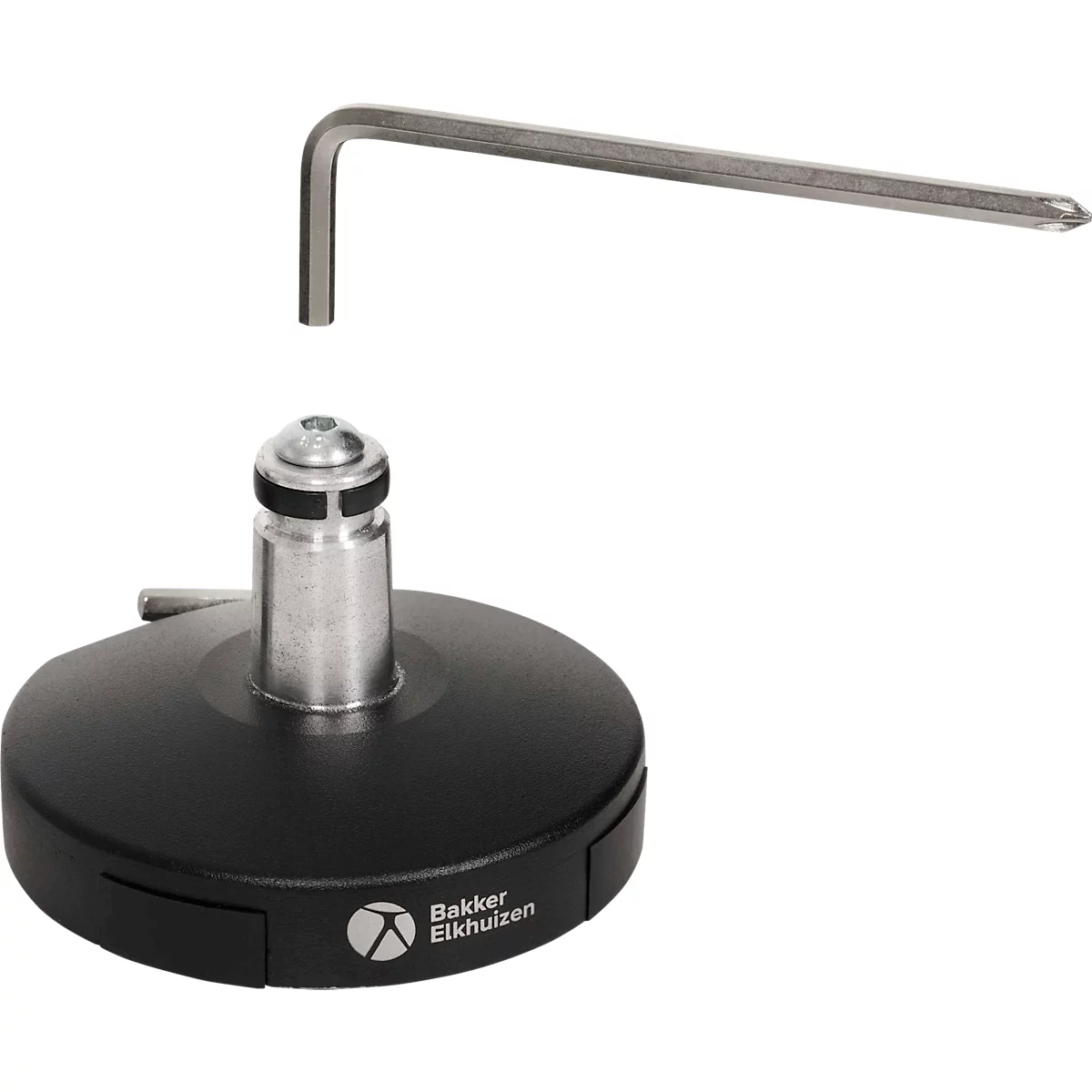 Monitorarm BakkerElkhuizen BE Flexibel, voor 1 monitor, tot 10 kg, draaibaar, kantelbaar en zwenkbaar, klembreedte 80 mm, VESA-compatibel, ergonomisch, in hoogte verstelbaar van 170 tot 582 mm, zwart