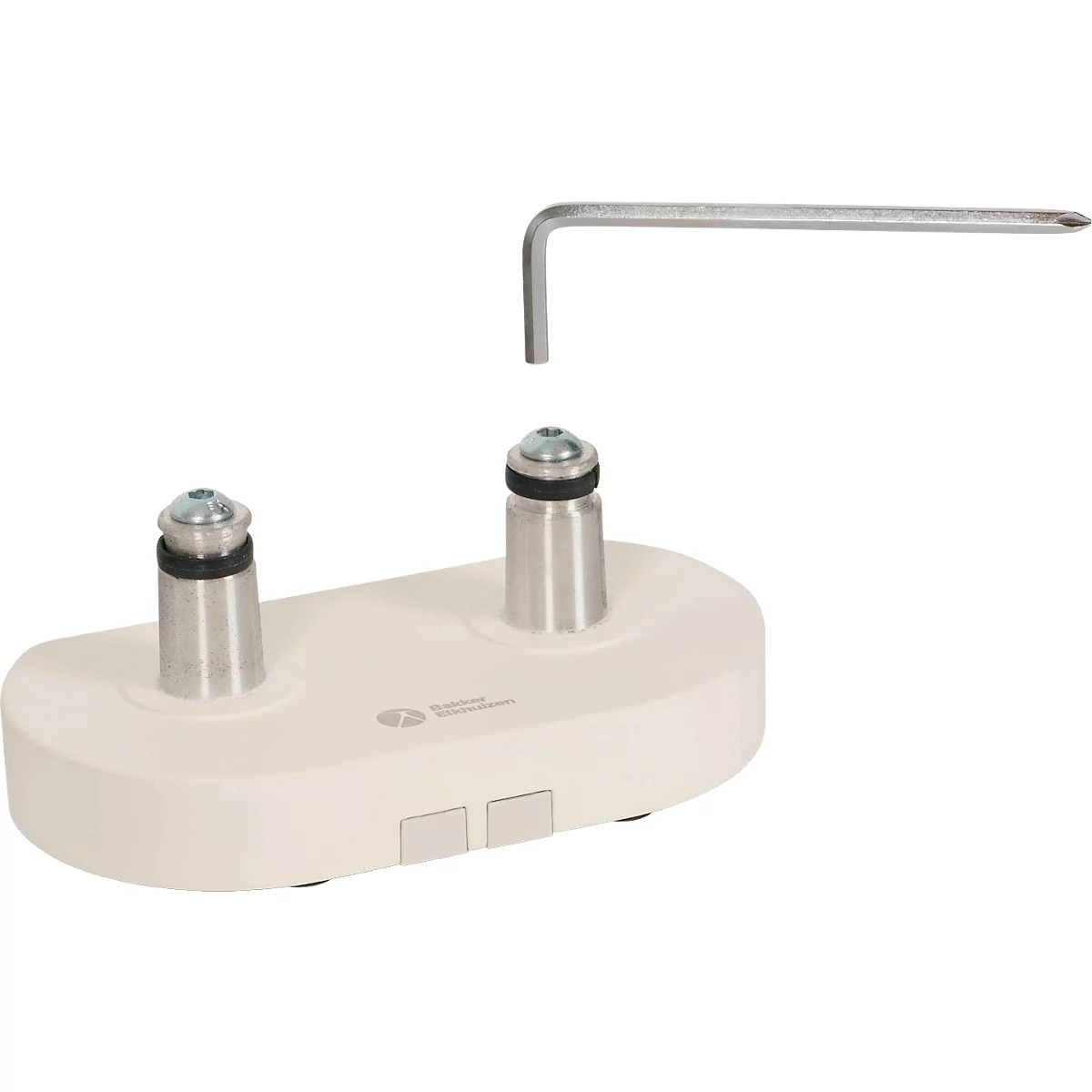 Monitorarm BakkerElkhuizen BE Flexible Dual, voor 2 monitoren, tot 10 kg, draaibaar, kantelbaar en zwenkbaar, klembreedte 80 mm, VESA-compatibel, ergonomisch, in hoogte verstelbaar van 170 tot 582 mm, lichtgrijs/wit