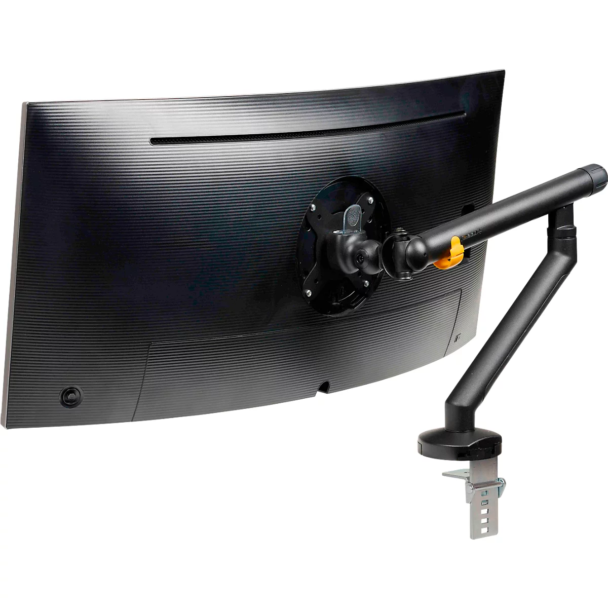 Monitorarm BakkerElkhuizen BE Flexible, für 1 Monitor, bis 10 kg, dreh-, neig- und schwenkbar, 80 mm Klemmweite, VESA-komaptibel, ergonomisch, Höhenverstellbar von 170 bis 582 mm, schwarz