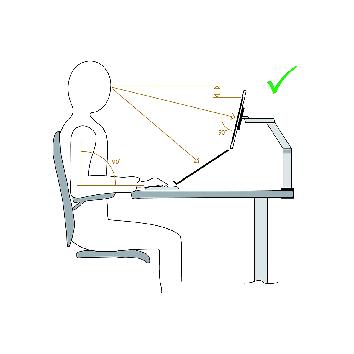 Monitorarm BakkerElkhuizen Filex Galaxy Flex Single, für 1 Display bis 12 kg, höhen-& tiefenverstellbar, dreh- & neigbar, mit Tischklemme, silber