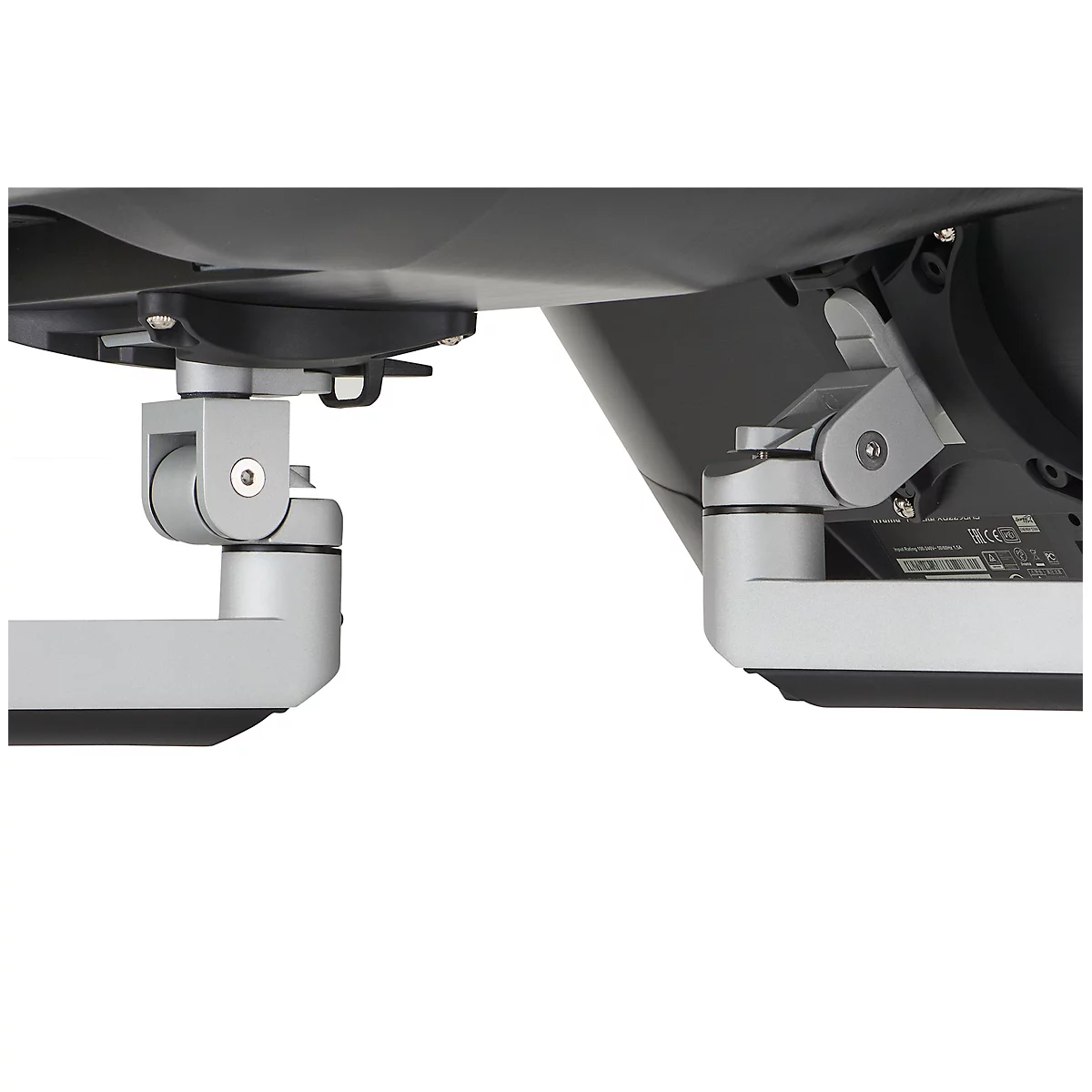 Monitorarm BakkerElkhuizen Filex Galaxy Flex Single, voor 1 beeldscherm tot 12 kg, in hoogte &amp; diepte verstelbaar, draaibaar &amp; kantelbaar, met tafelklem, zilver