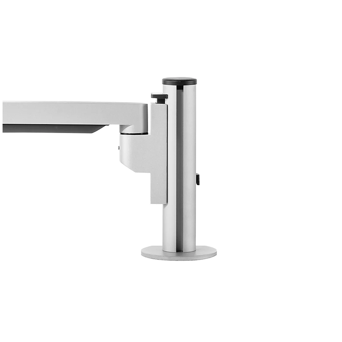 Monitorarm BakkerElkhuizen Filex Galaxy Flex Single, voor 1 beeldscherm tot 12 kg, in hoogte &amp; diepte verstelbaar, draaibaar &amp; kantelbaar, met tafelklem, zilver
