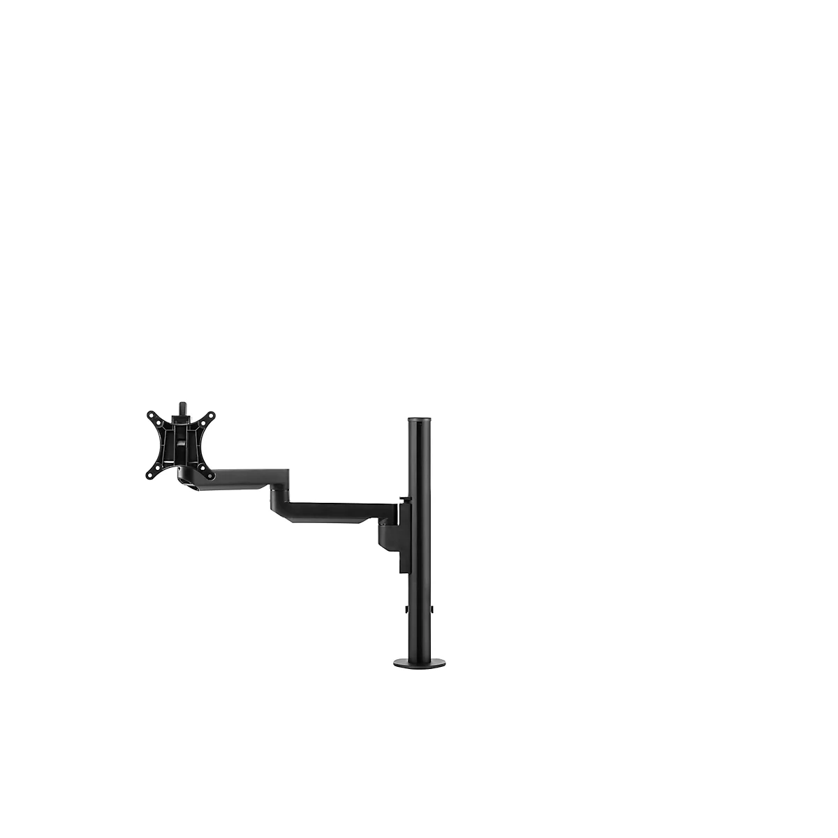 Monitorarm BakkerElkhuizen Filex Galaxy Flex Single, voor 1 beeldscherm tot 12 kg, in hoogte &amp; diepte verstelbaar, draaibaar &amp; kantelbaar, met tafelklem, zwart