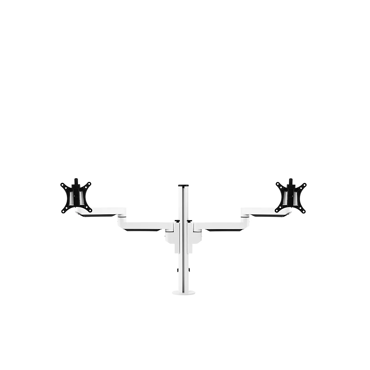 Monitorarm BakkerElkhuizen Filex Galaxy Modular Dual, für 2 Displays bis 12 kg, höhen- & tiefenverstellbar, dreh-& neigbar, mit Tischklemme, weiss