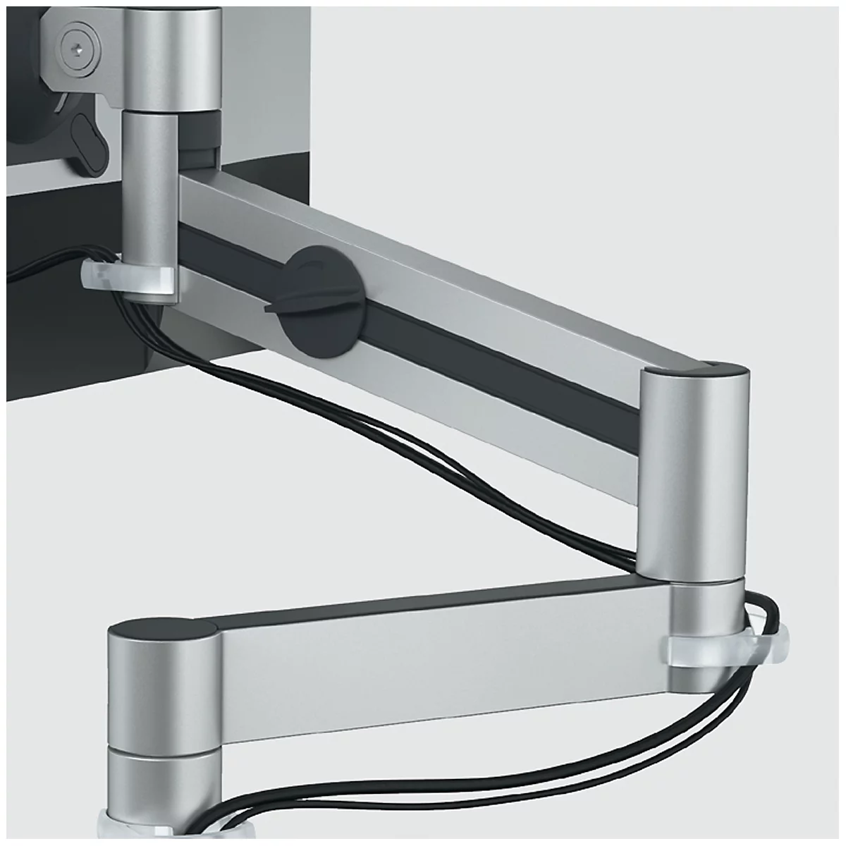 Monitorarm Durable, voor 1 display 21-27", VESA, draaibaar en kantelbaar, in hoogte verstelbaar, met bureaubus