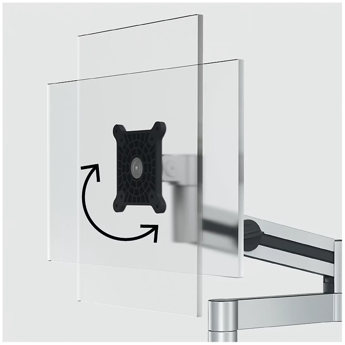 Monitorarm Durable, voor 1 display 21-27", VESA, draaibaar en kantelbaar, in hoogte verstelbaar, met bureaubus