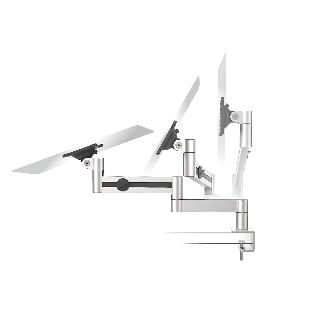 Monitorarm Durable, voor 1 display 21-27", VESA, draaibaar en kantelbaar, in hoogte verstelbaar, met bureaubus