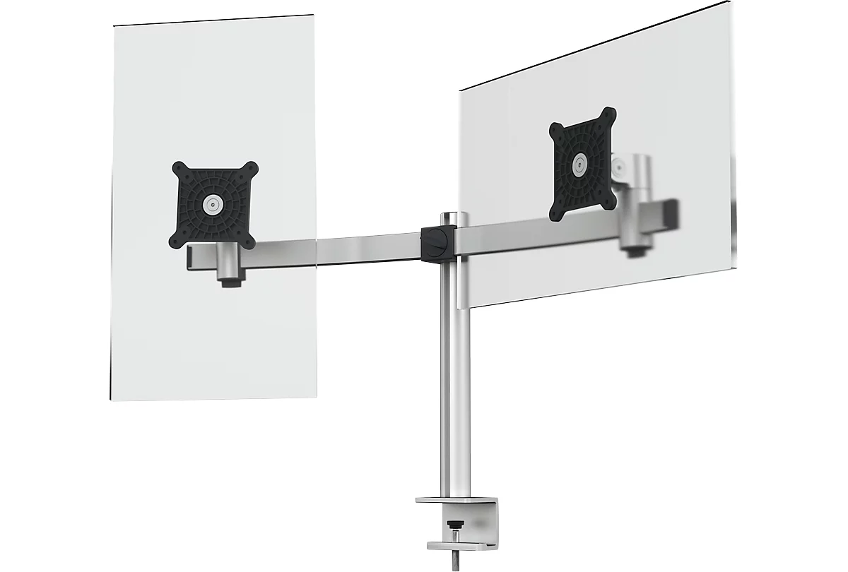 Monitorarm Duurzaam, voor 2 displays 21-27", VESA, draaibaar en kantelbaar, in hoogte verstelbaar, met bureauklem