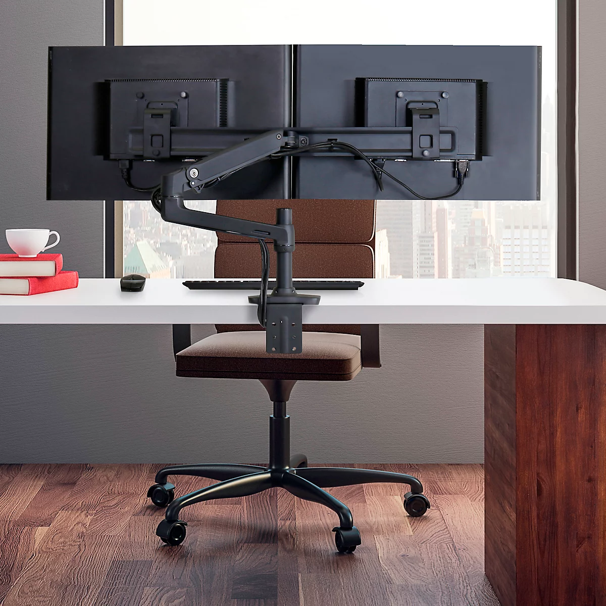 Monitorarm Ergotron LX Dual Direct 45-489-224, für 2 Monitore bis 25', bis 10 kg, schwenk-, neig- & höhenverstellbar, VESA, schwarz