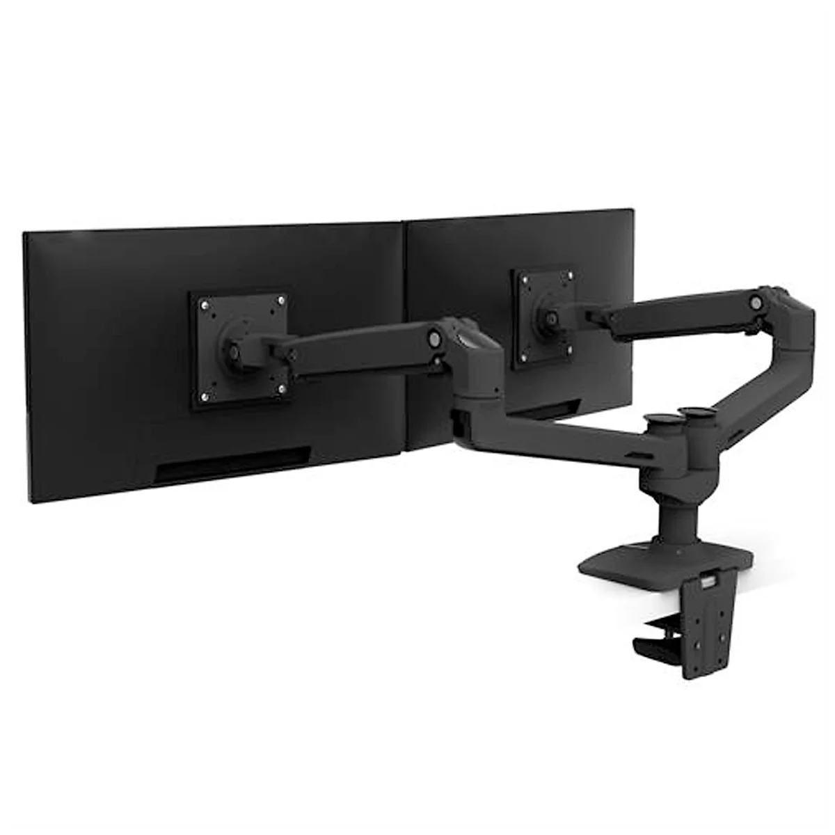 Monitorarm ergotron® LX, für 2 Displays bis 27″ & bis 9,1 kg pro Monitor, Tischhalterung, höhenverstellbar, neigbar, VESA, matt-schwarz