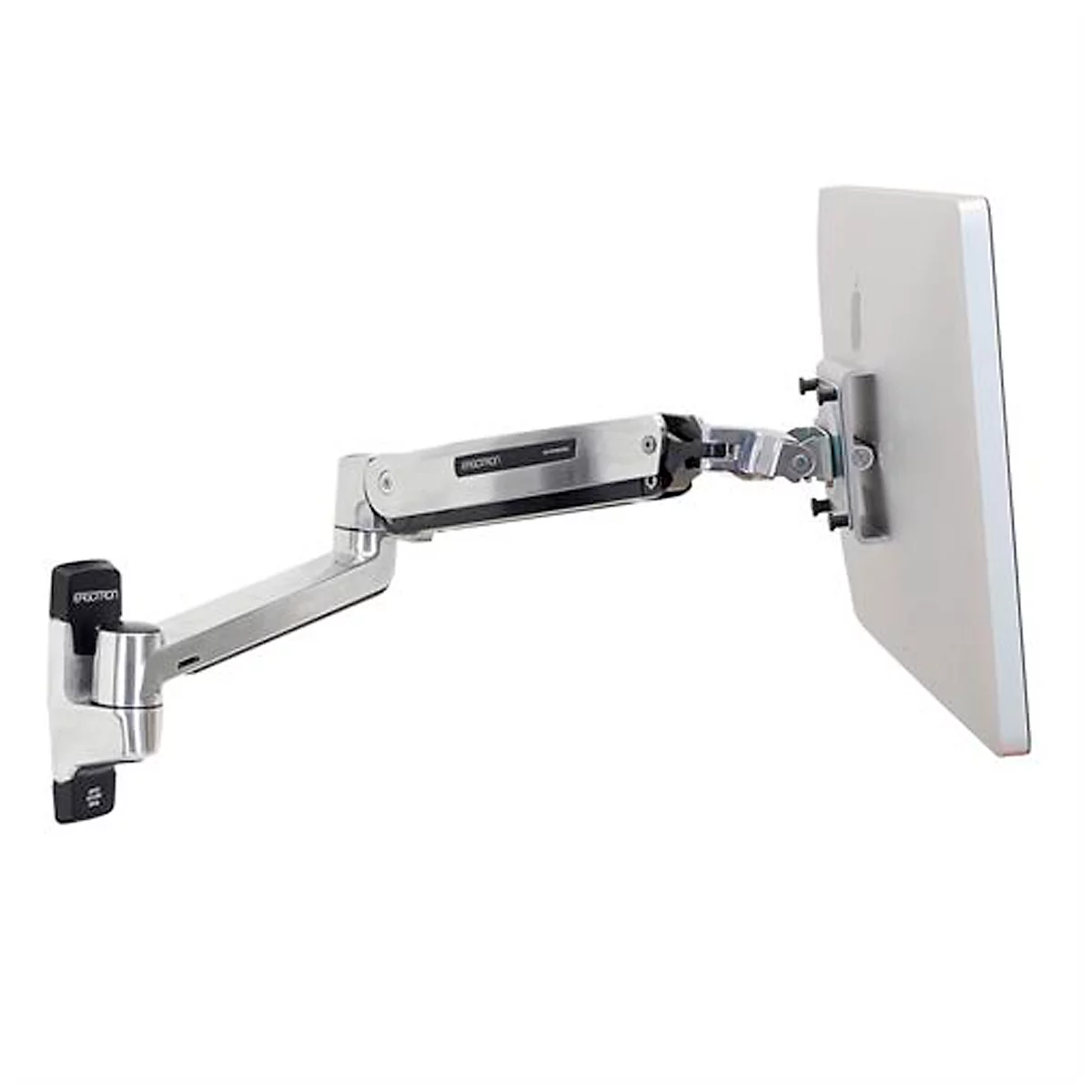 Monitorarm ergotron® LX HD Sit-Stand, muurbeugel, voor 1 beeldscherm tot 46″ &amp; tot 13,6 kg, in hoogte en diepte verstelbaar, VESA, gepolijst aluminium