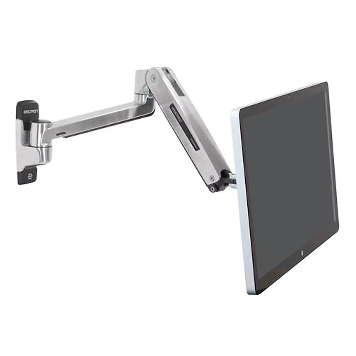 Monitorarm ergotron® LX HD Sit-Stand, muurbeugel, voor 1 beeldscherm tot 46″ &amp; tot 13,6 kg, in hoogte en diepte verstelbaar, VESA, gepolijst aluminium