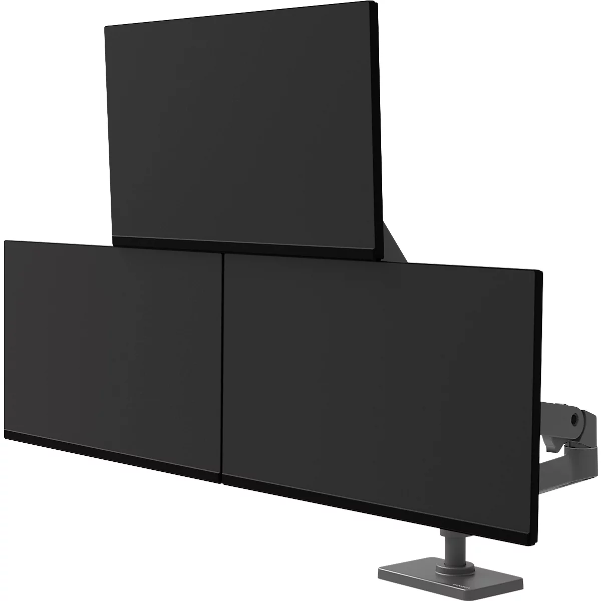Monitorarm Ergotron LX Pro Dual Direct, für 2 Displays bis 24″, neig-/schwenk-/drehbar, höhenverstellbar, Tischhalterung, VESA, Metall, dunkelgrau