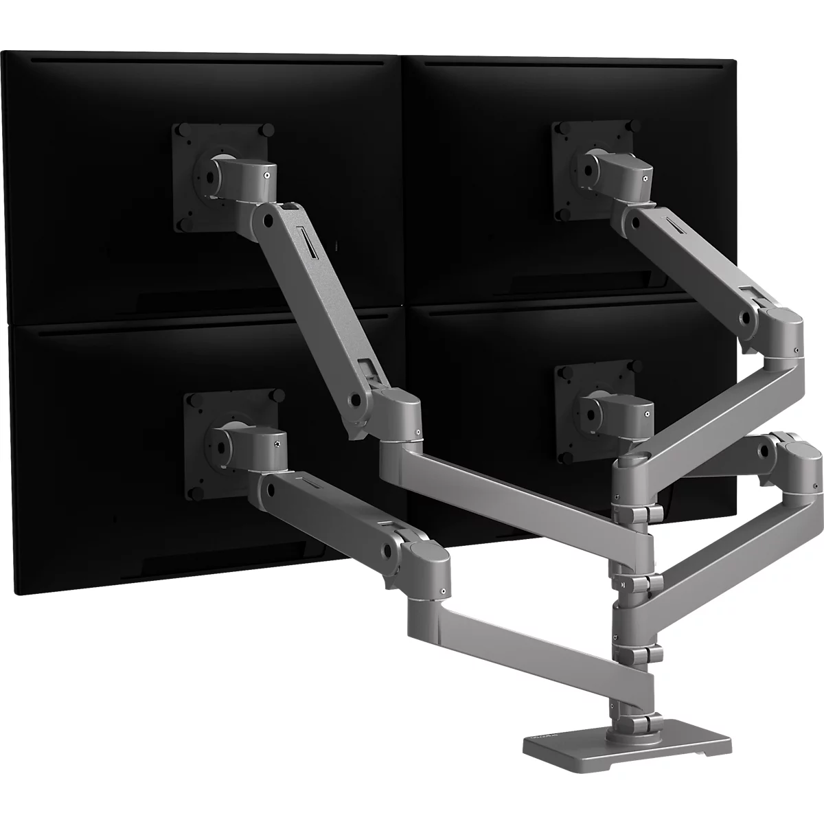 Monitorarm Ergotron LX Pro Dual Direct, für 2 Displays bis 24″, neig-/schwenk-/drehbar, höhenverstellbar, Tischhalterung, VESA, Metall, dunkelgrau