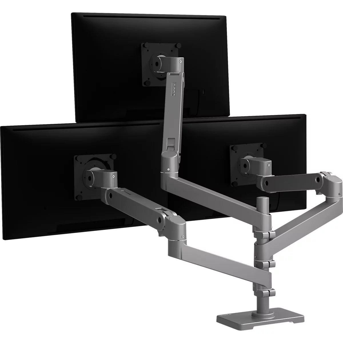 Monitorarm Ergotron LX Pro Dual Direct, für 2 Displays bis 24″, neig-/schwenk-/drehbar, höhenverstellbar, Tischhalterung, VESA, Metall, dunkelgrau