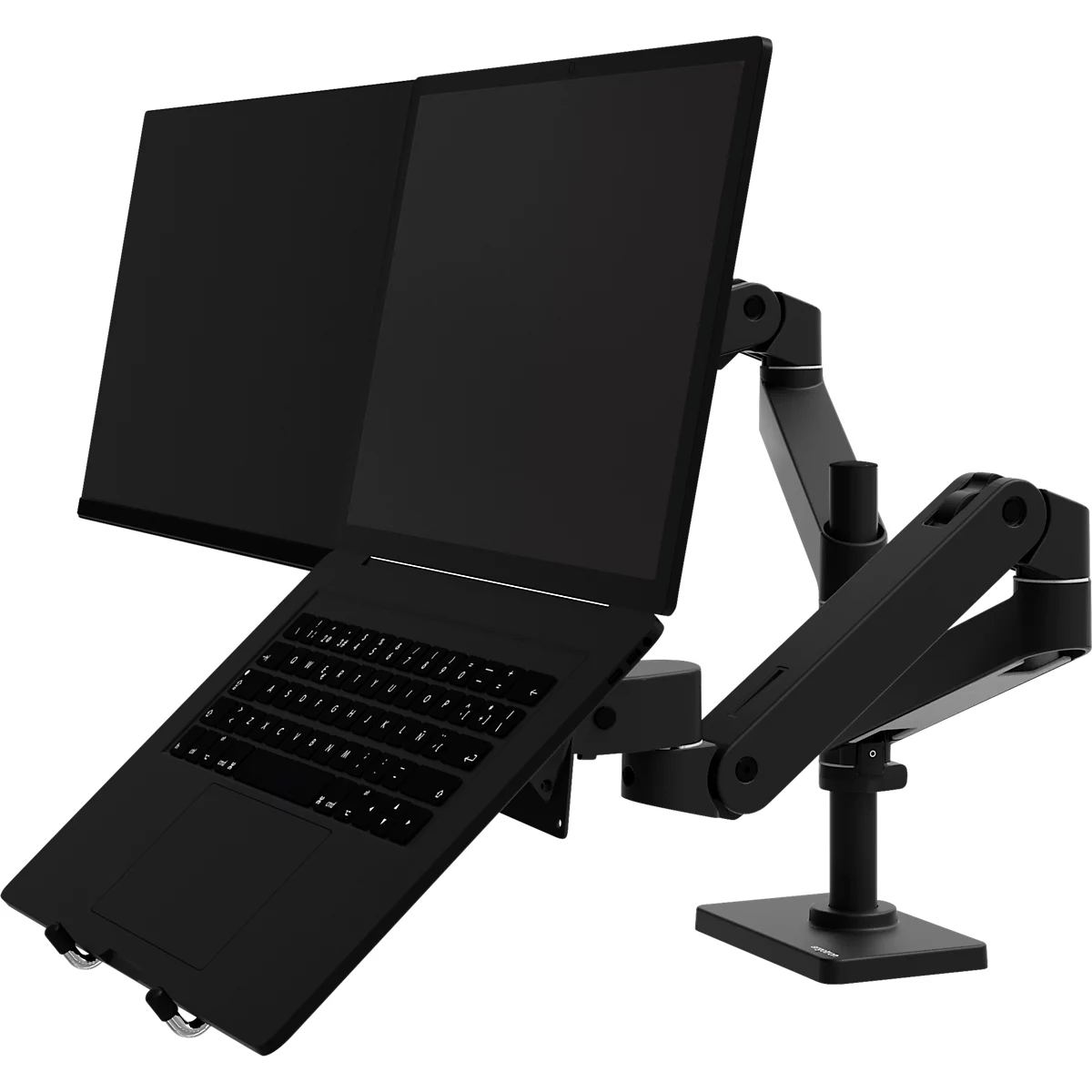 Monitorarm Ergotron LX Pro Dual Direct, für 2 Displays bis 24″, neig-/schwenk-/drehbar, höhenverstellbar, Tischhalterung, VESA, Metall, schwarz