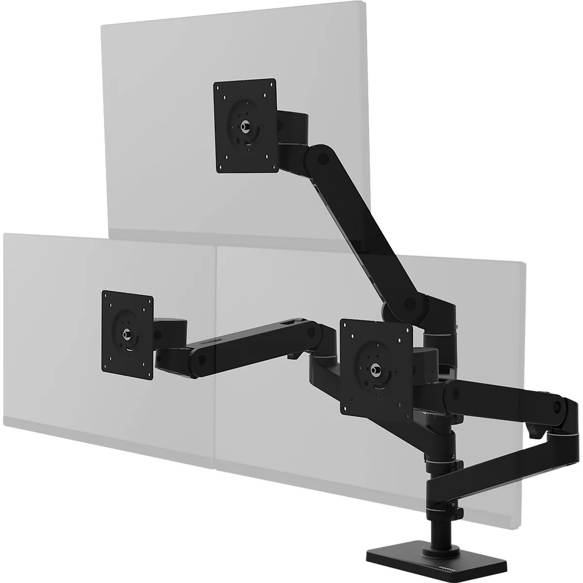 Monitorarm Ergotron LX Pro Dual Direct, für 2 Displays bis 24″, neig-/schwenk-/drehbar, höhenverstellbar, Tischhalterung, VESA, Metall, schwarz