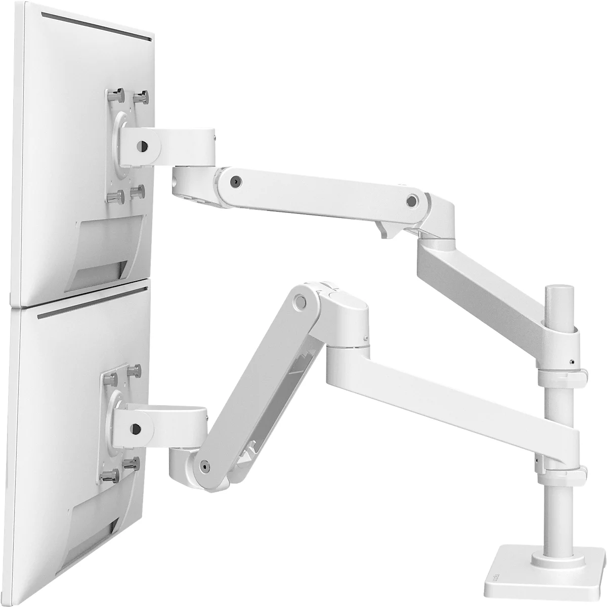 Monitorarm Ergotron LX Pro Dual Direct, für 2 Displays bis 24″, neig-/schwenk-/drehbar, höhenverstellbar, Tischhalterung, VESA, Metall, weiß