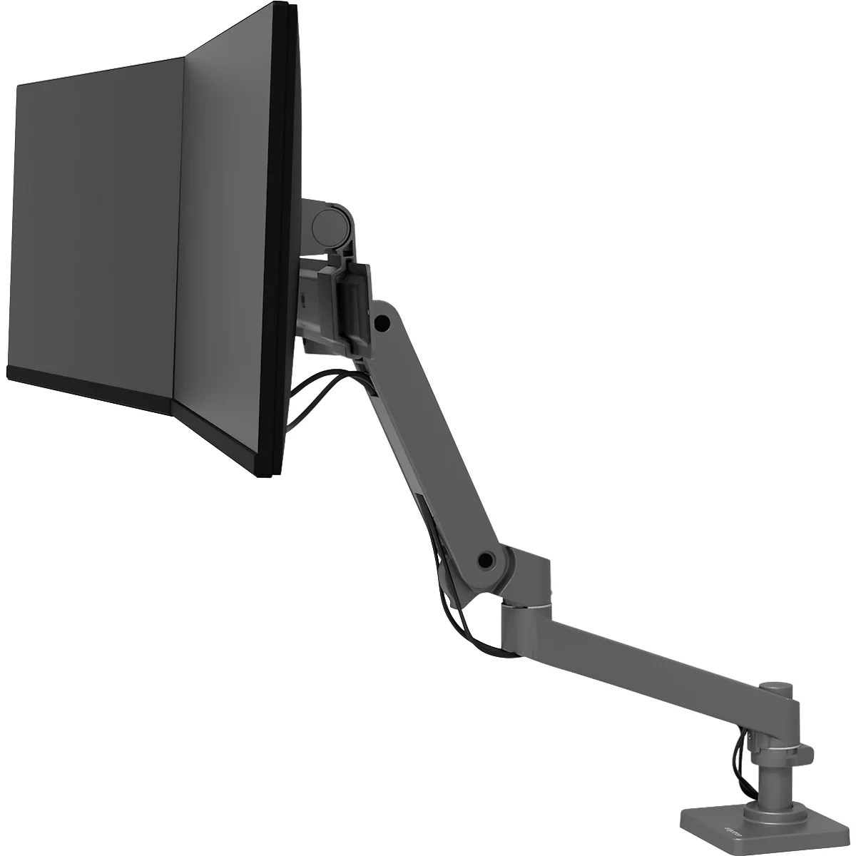 Monitorarm Ergotron LX Pro Dual Direct, für 2 Displays bis 27″, neig-/schwenk-/drehbar, höhenverstellbar, Tischhalterung, VESA, Metall, dunkelgrau