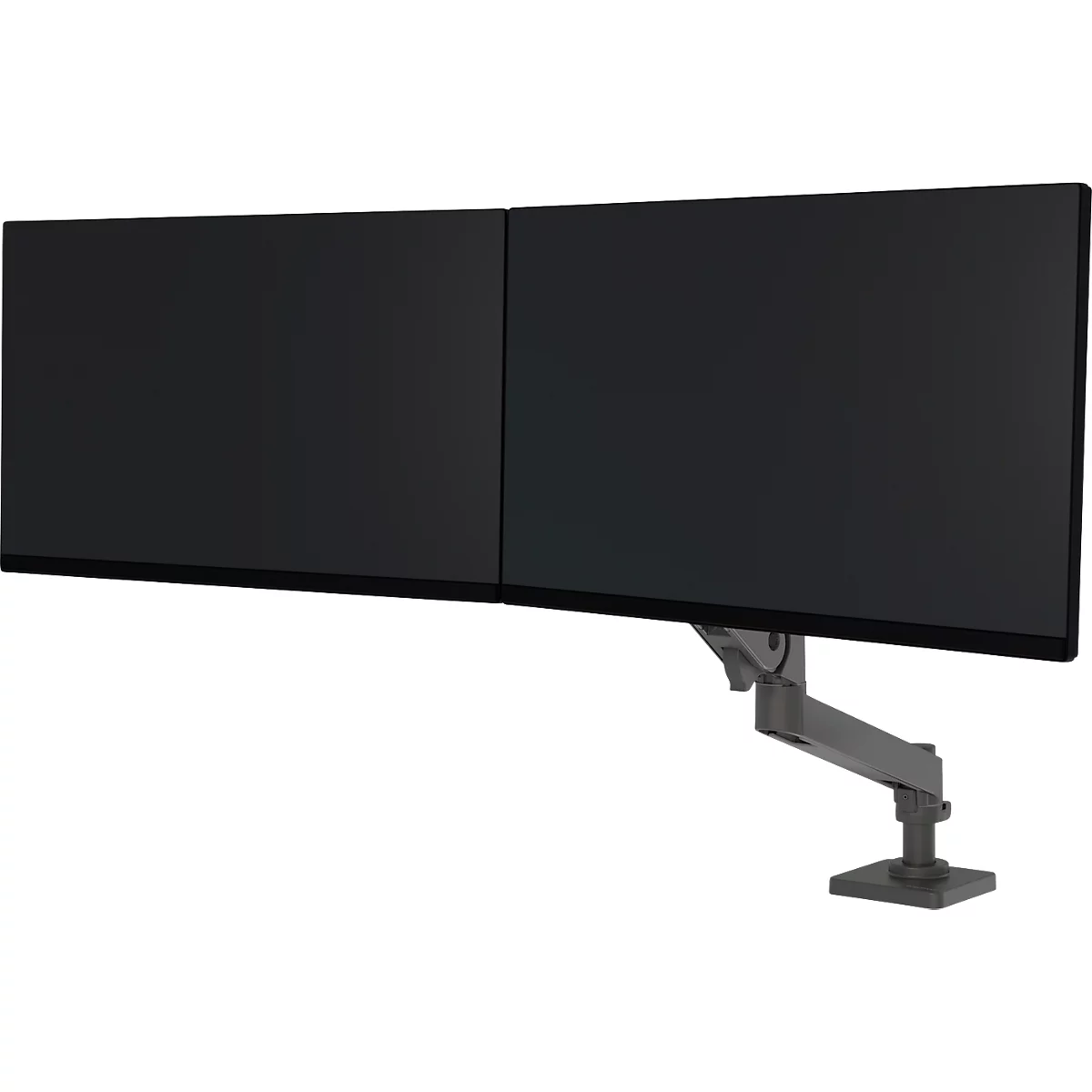 Monitorarm Ergotron LX Pro Dual Direct, für 2 Displays bis 27″, neig-/schwenk-/drehbar, höhenverstellbar, Tischhalterung, VESA, Metall, dunkelgrau