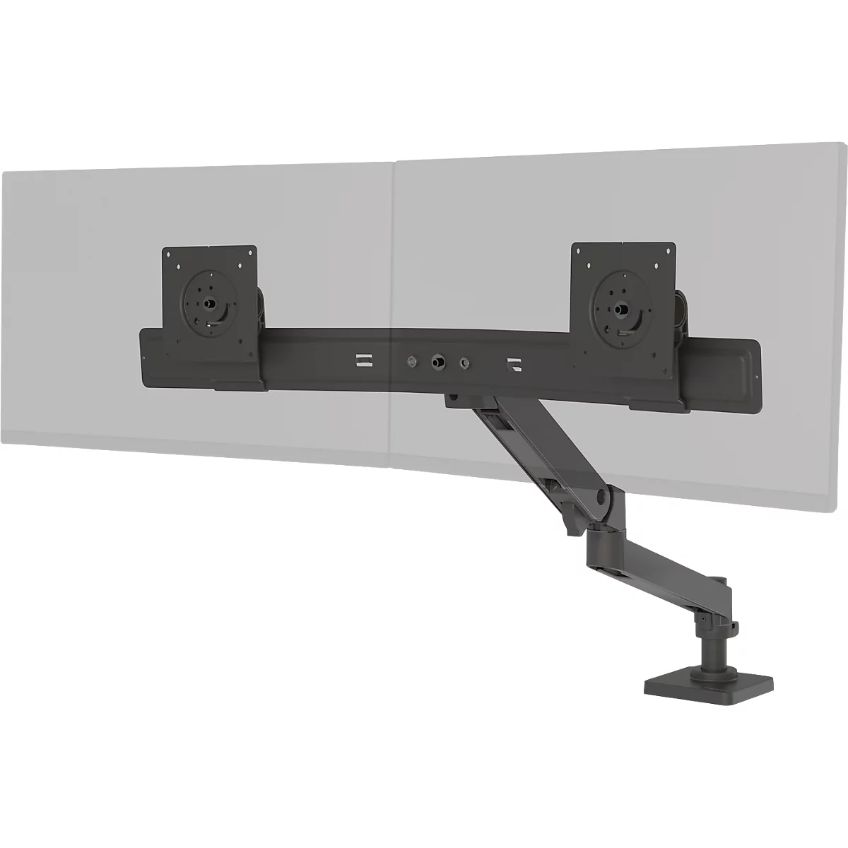 Monitorarm Ergotron LX Pro Dual Direct, für 2 Displays bis 27″, neig-/schwenk-/drehbar, höhenverstellbar, Tischhalterung, VESA, Metall, dunkelgrau