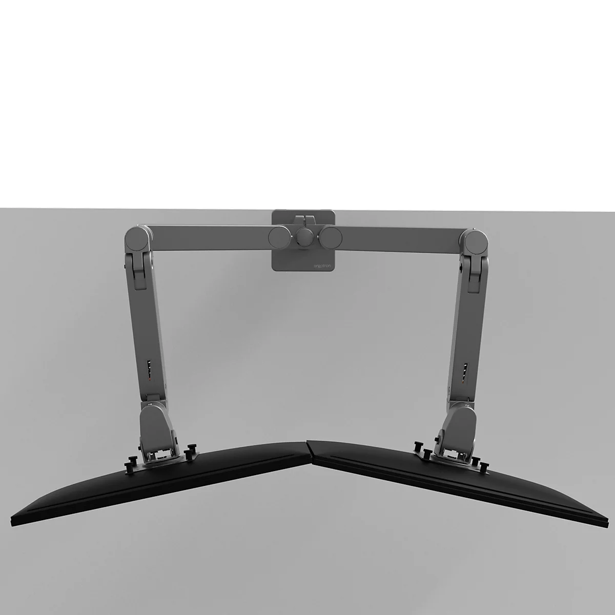 Monitorarm Ergotron LX Pro Dual, für 2 Displays nebeneinander, bis 27″, neig-/schwenk-/drehbar, höhenverstellbar, Tischhalterung, VESA, Metall, dunkelgrau