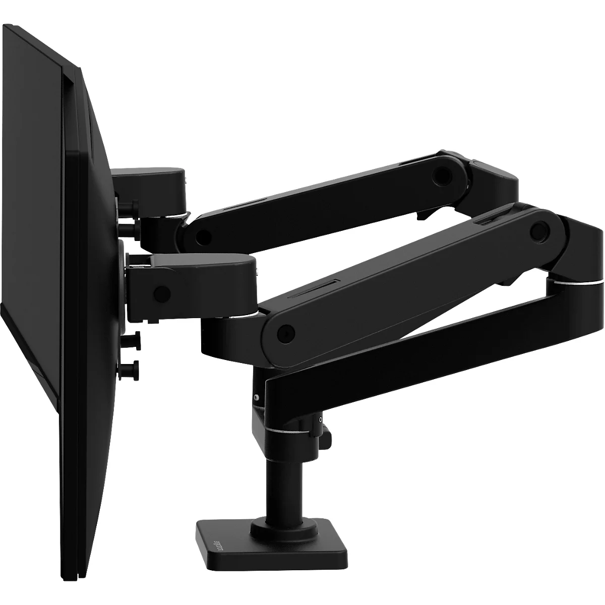 Monitorarm Ergotron LX Pro Dual, für 2 Displays nebeneinander, bis 27″, neig-/schwenk-/drehbar, höhenverstellbar, Tischhalterung, VESA, Metall, schwarz