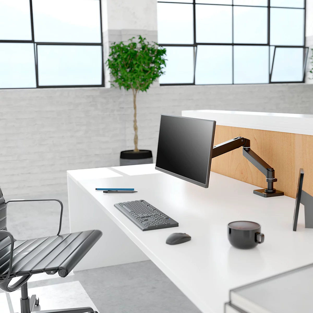 Monitorarm Ergotron LX Pro, für 1 Display bis 34″, neig-/schwenkbar, höhenverstellbar, Tischhalterung, VESA, Metall, schwarz