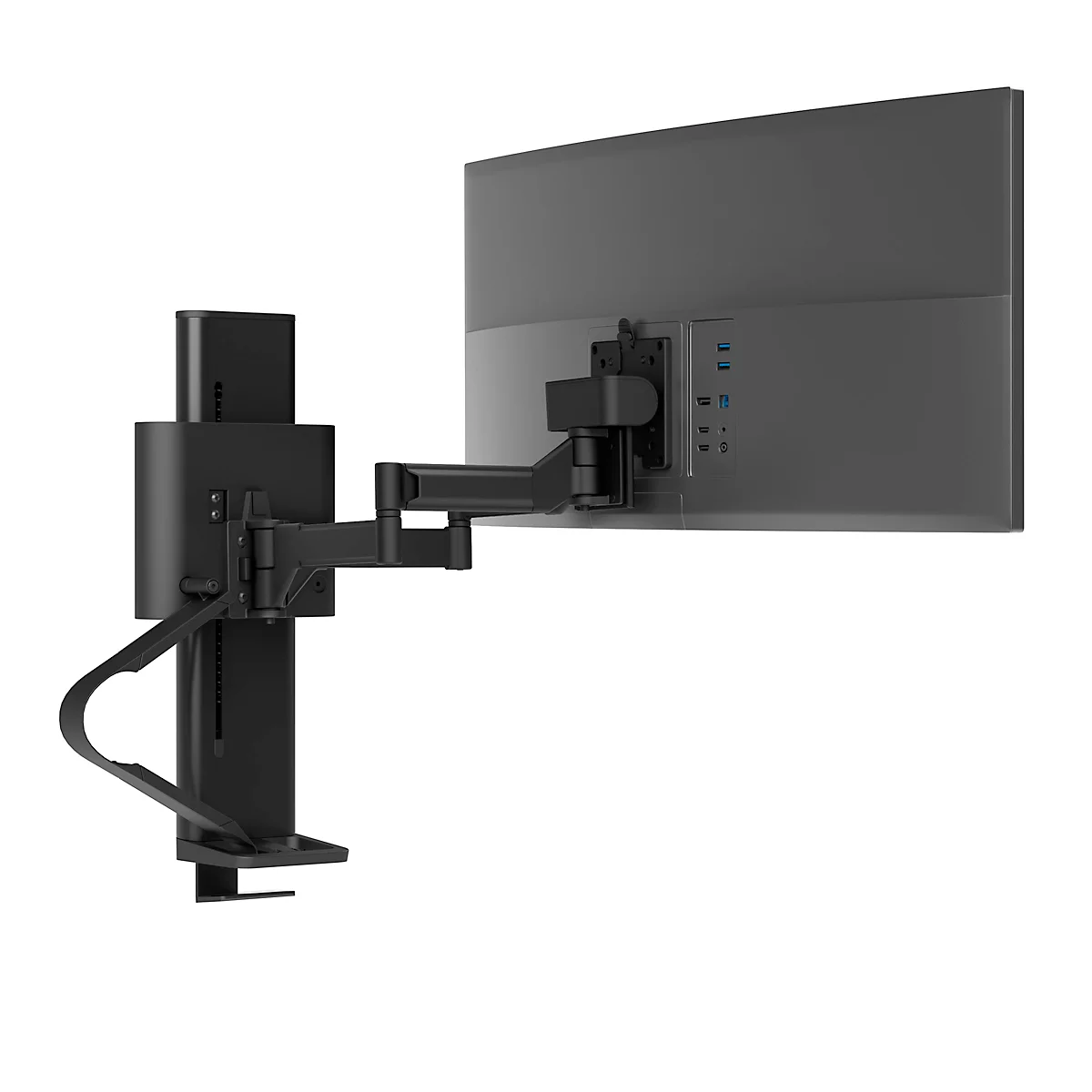 Monitorarm Ergotron TRACE, für 1 Display bis 38″ & bis 9,8 kg, höhen-/tiefenverstellbar, schwenk-/dreh-/neigbar, mit Tischklemme, schwarz