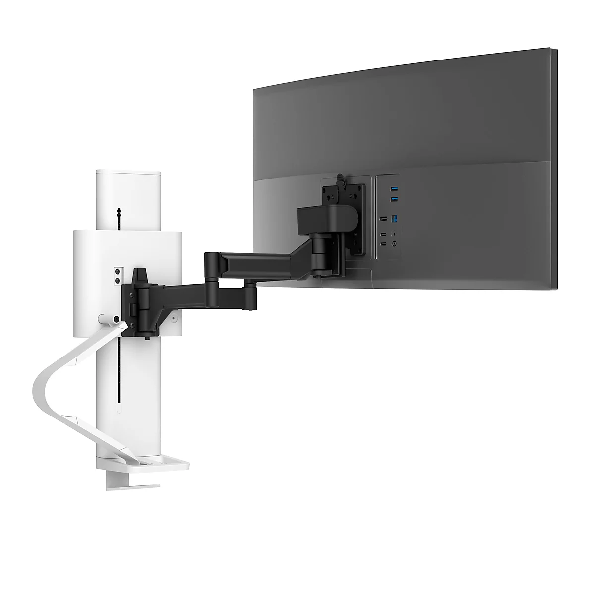 Monitorarm Ergotron TRACE, für 1 Display bis 38″ & bis 9,8 kg, höhen-/tiefenverstellbar, schwenk-/dreh-/neigbar, mit Tischklemme, weiß