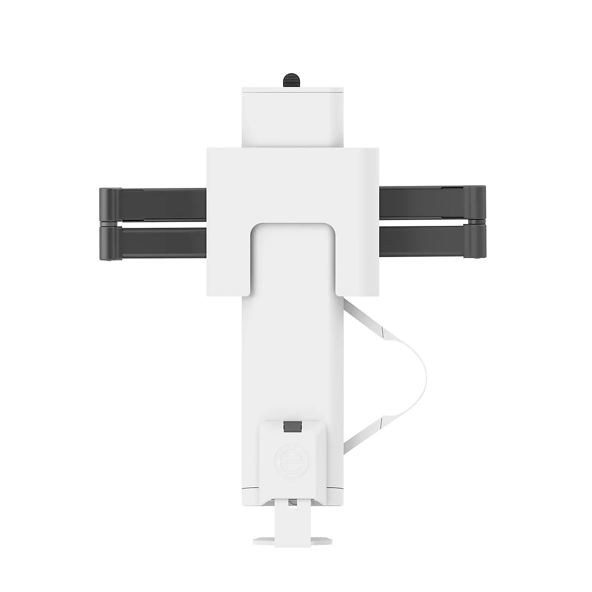 Monitorarm Ergotron TRACE, voor 1 beeldscherm tot 38″ &amp; tot 9,8 kg, in hoogte/diepte verstelbaar, draaibaar/draai/kantelbaar, met tafelklem, wit