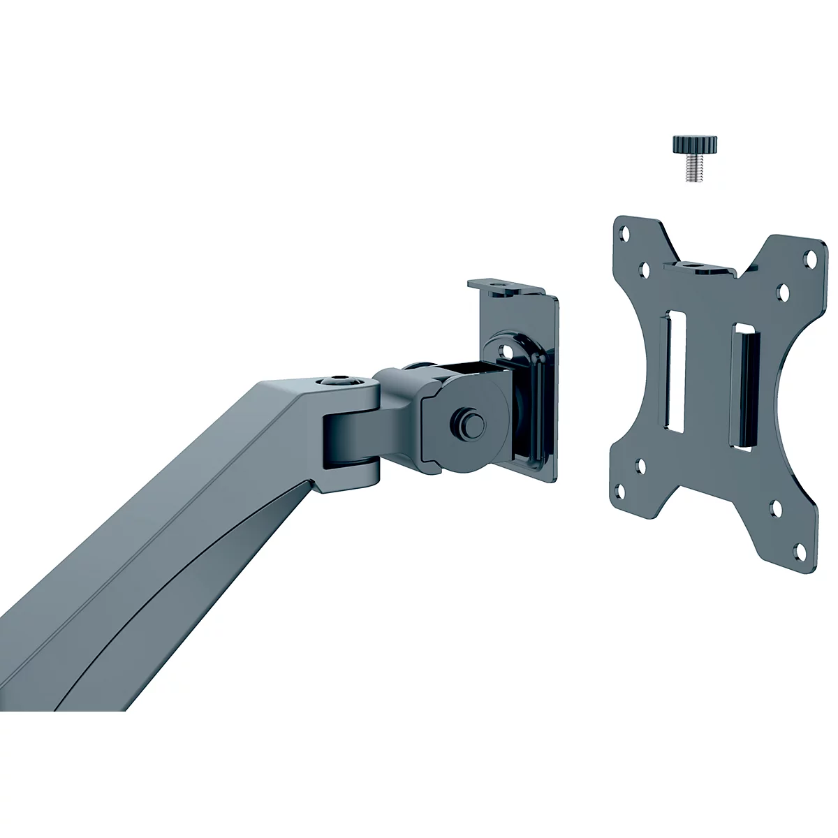 Monitorarm Leitz Ergo Dual, für 2 Displays bis 32' & bis 9 kg, dreh- und neigbar, höhenverstellbar, Kabelführung, VESA, dunkelgrau