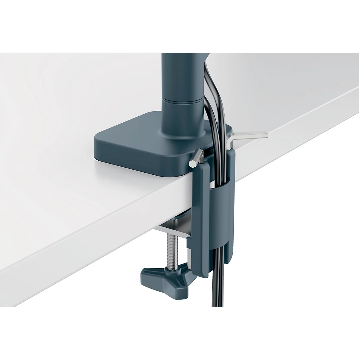 Monitorarm Leitz Ergo Single, für Displays bis 32' & bis 9 kg, dreh- und neigbar, höhenverstellbar, Kabelführung, VESA, dunkelgrau