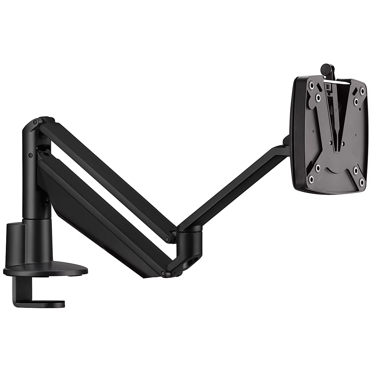 Monitorarm Novus CLU II C, voor 1 monitor tot 7 kg, met tafelbevestiging, kantel/zwenk/in hoogte verstelbaar, zwart