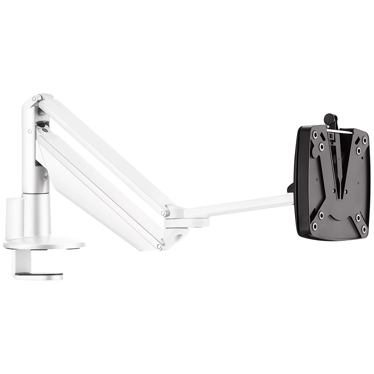 Monitorarm Novus CLU III C, voor 1 monitor tot 7 kg, met tafelbevestiging, kantel/zwenk/in hoogte verstelbaar, wit