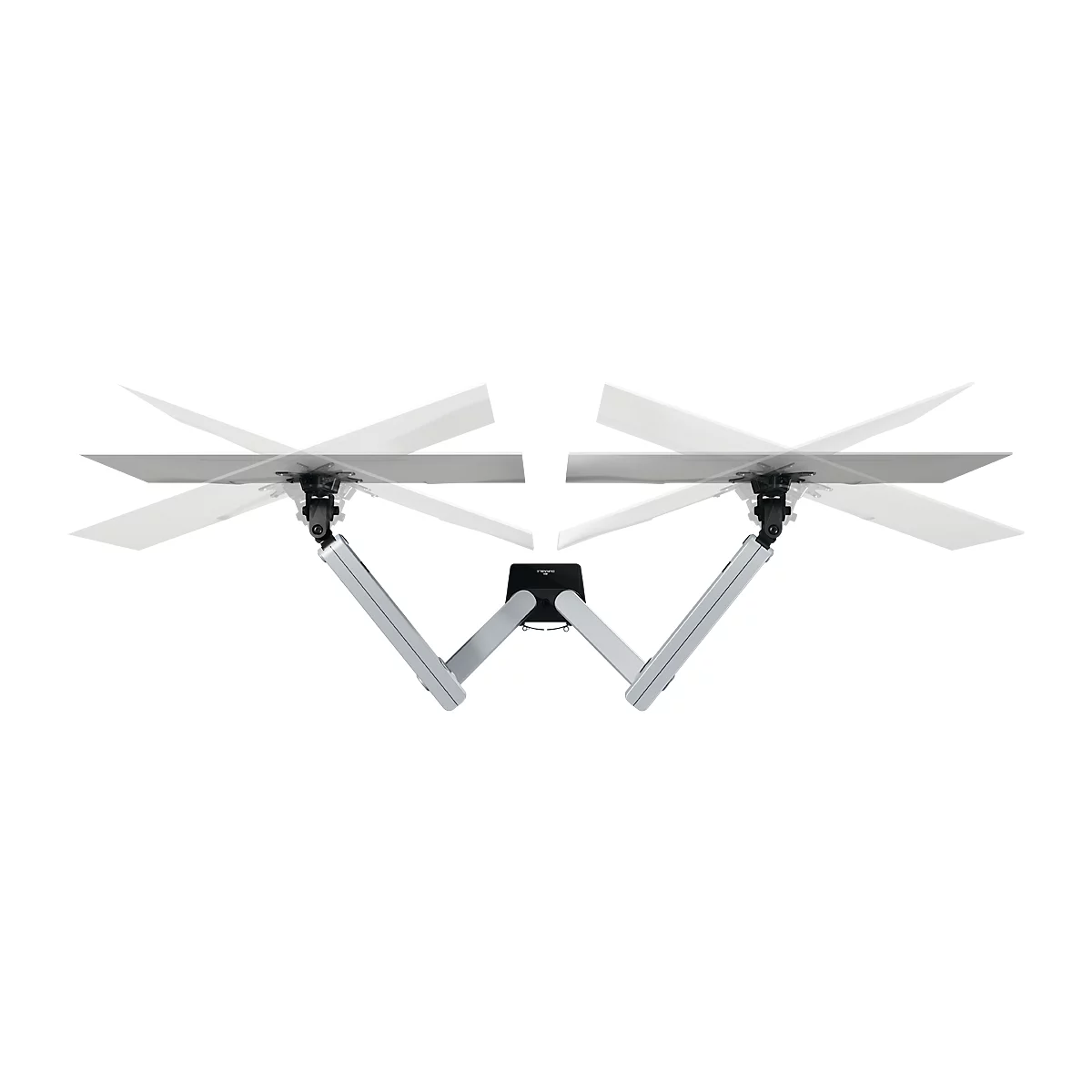 Monitorhalter Durable Select Plus, für 2 Monitore bis 32', mit Tischbefestigung, dreh-/schwenk-/höhenverstellbar, VESA-kompatibel, silber
