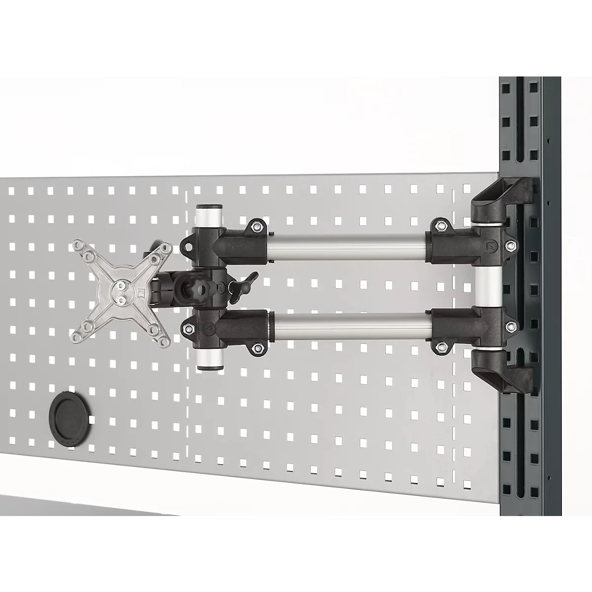Monitorhalter für AST31 Tischaufbau, um 360° drehbar, neigbar, schwenkbar, VESA, Kunststoff/Aluminium, schwarz-silber