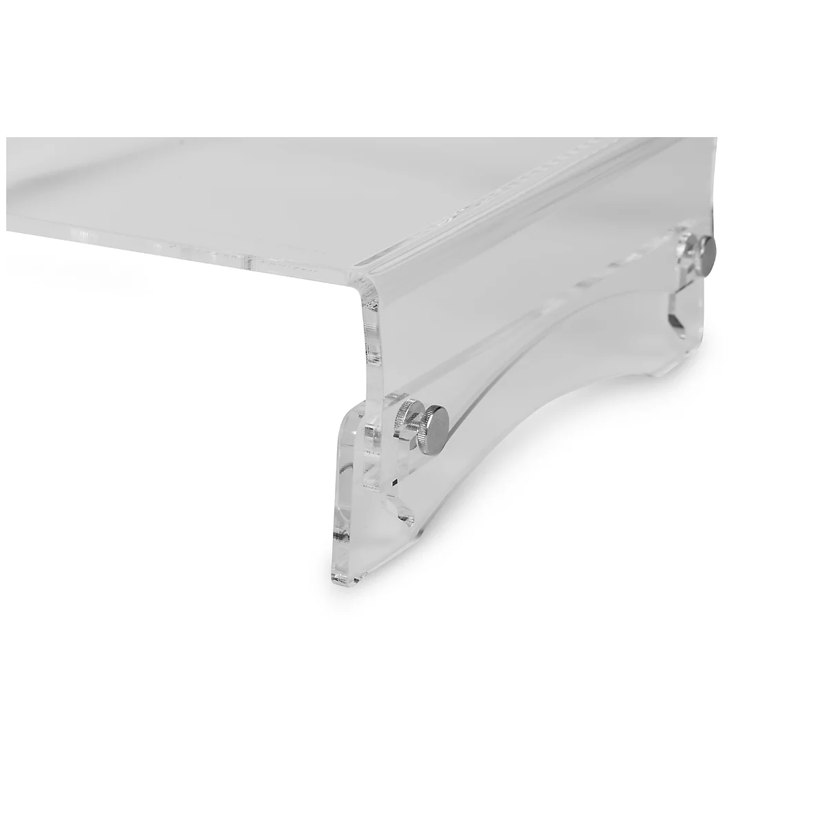 Monitorständer BakkerElkhuizen Q-riser 110, Acryl, bis 8,5 kg, verstellbare Höhe 75/105 mm