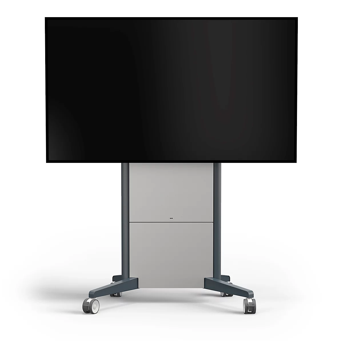 Monitorständer SMS Presence, mobil, elektrisch höhenverstellbar, für 1 Display ab 46' & bis 150 kg, VESA, Verriegelung, Kabelmanagement, anthrazit