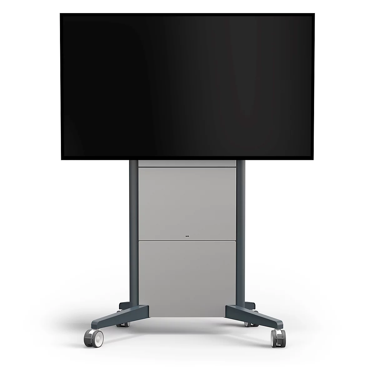 Monitorständer SMS Presence, mobil, elektrisch höhenverstellbar, für 1 Display ab 46' & bis 150 kg, VESA, Verriegelung, Kabelmanagement, anthrazit