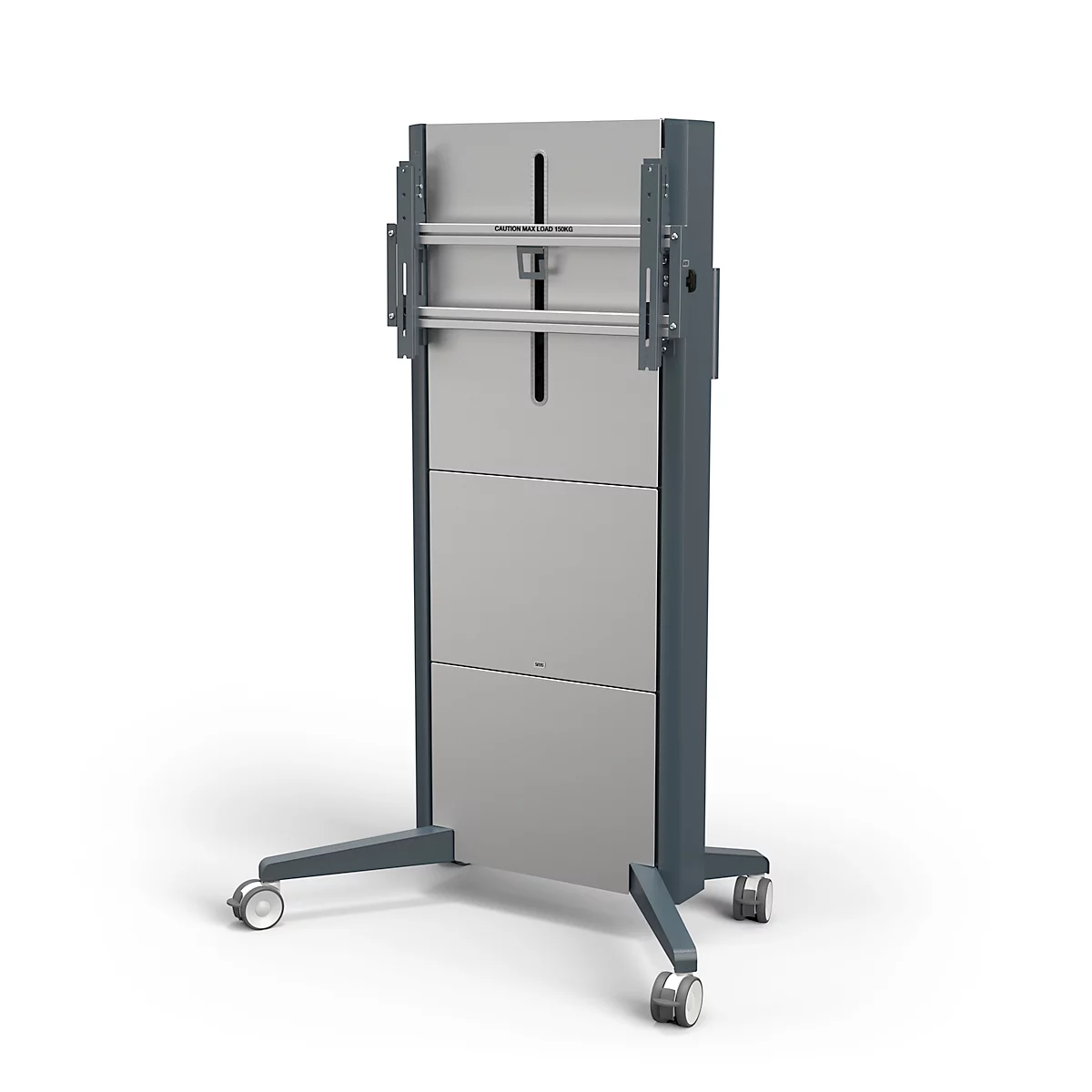 Monitorständer SMS Presence, mobil, elektrisch höhenverstellbar, für 1 Display ab 46' & bis 150 kg, VESA, Verriegelung, Kabelmanagement, anthrazit